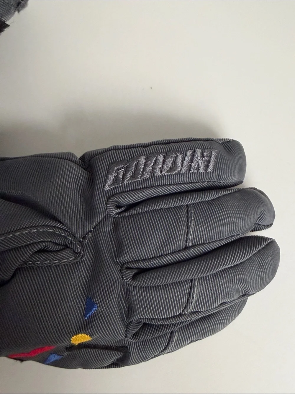 Gordini Grey Kids Winter Ski SnowGloves with Colorful Embroidery child XS